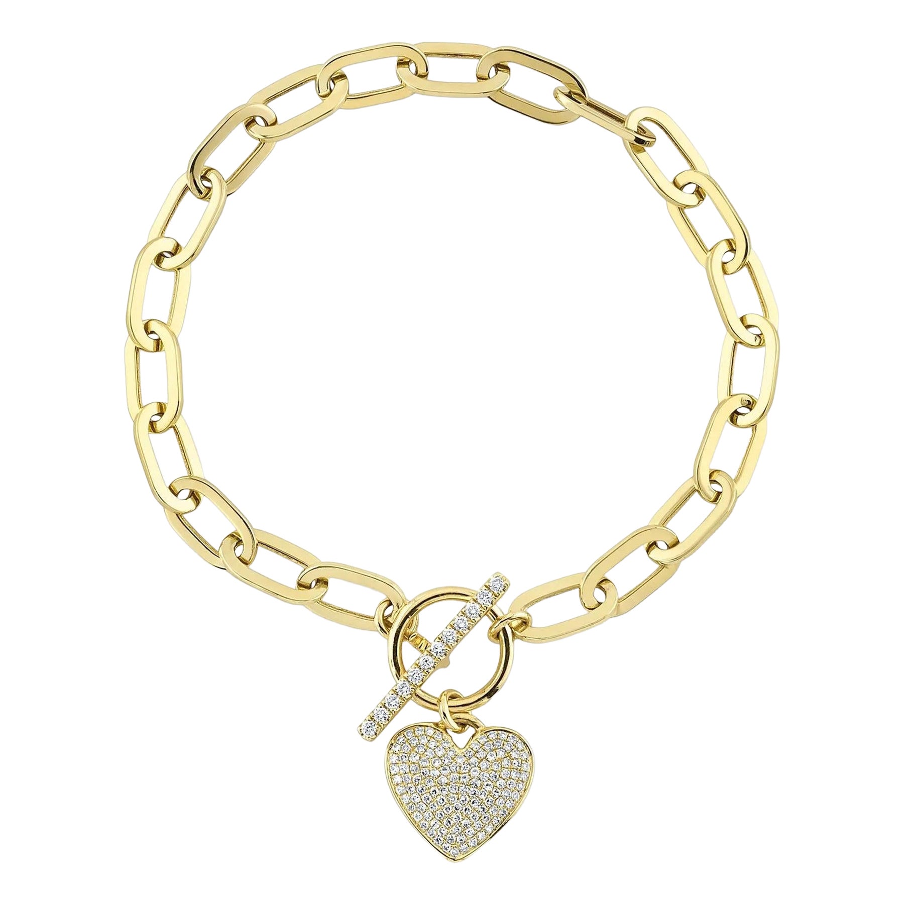0.41ct Round Brilliant Cut Diamond Heart Shaped Charm Bracelet