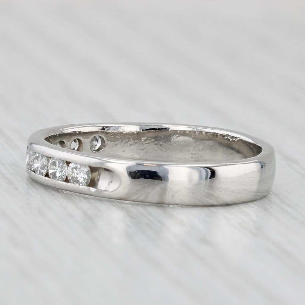 da uomo o donna Fascia nuziale con diamante da 0,41 carati in platino 950 Misura 7,5-7,75 Anello impilabile in vendita