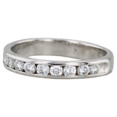 Fascia nuziale con diamante da 0,41 carati in platino 950 Misura 7,5-7,75 Anello impilabile