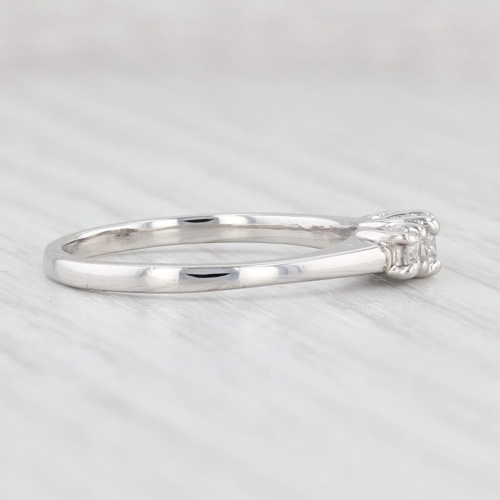 Round Cut 0.41ctw Round Diamond 3-Stone Engagement Ring Platinum Size 8.25 For Sale