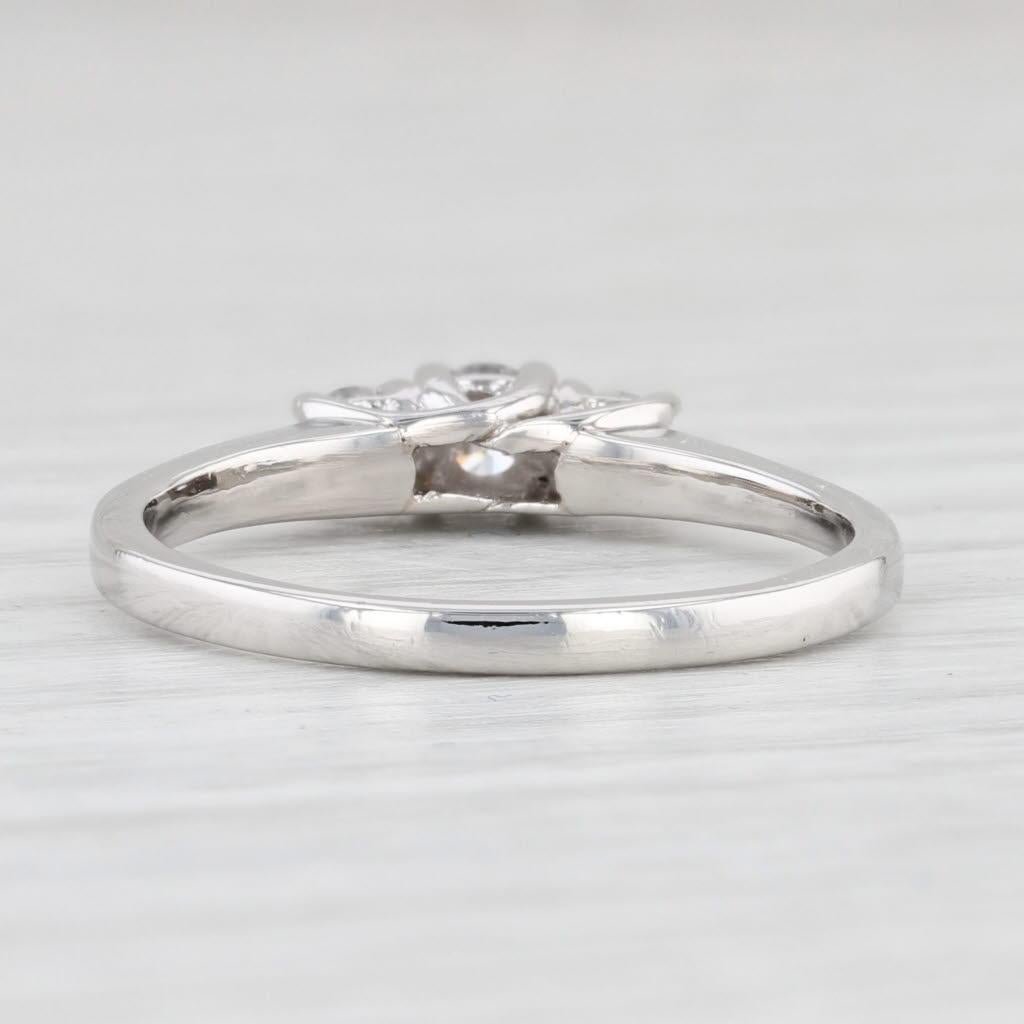 0.41ctw Round Diamond 3-Stone Engagement Ring Platinum Size 8.25 For Sale 1