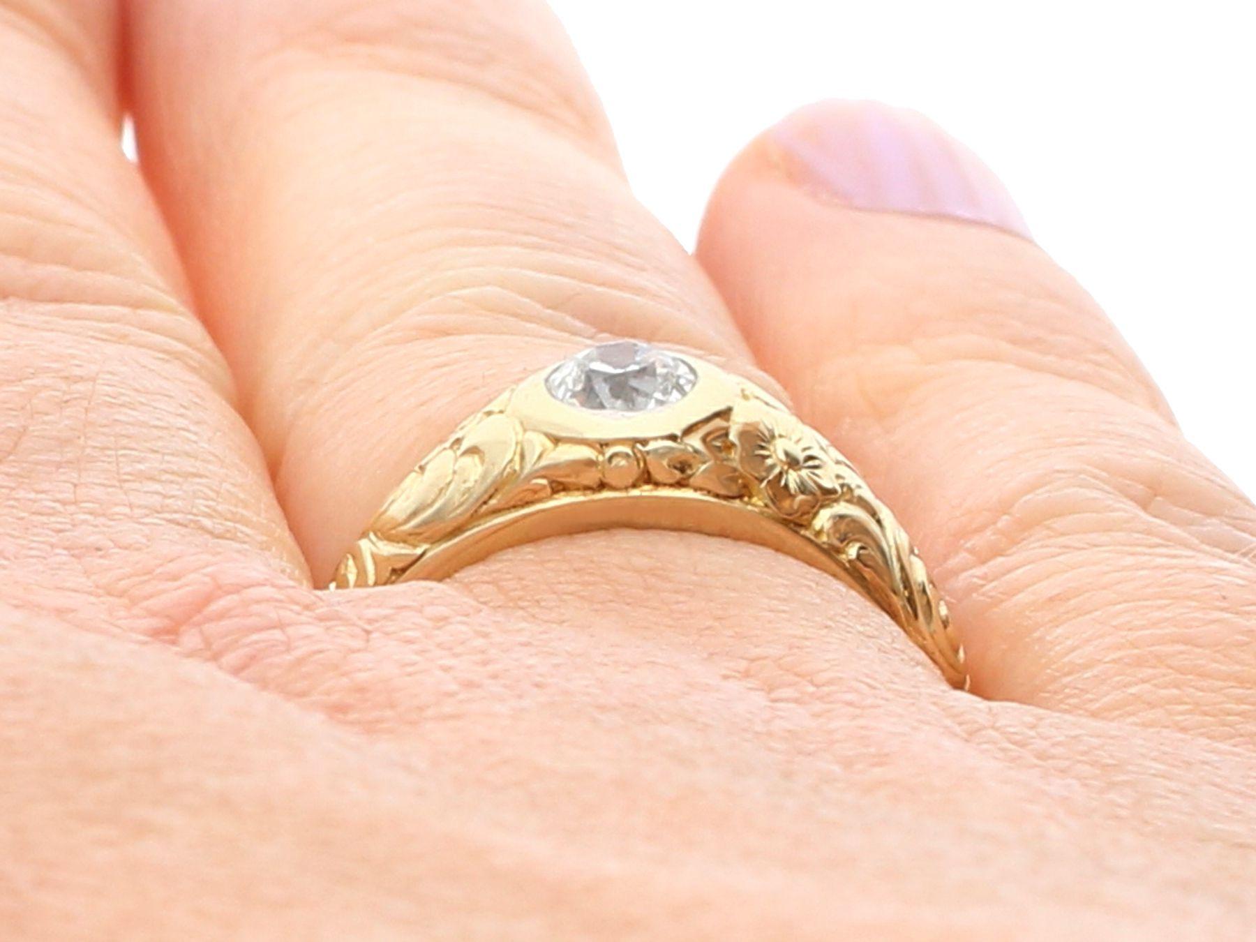 Antique Diamond and Yellow Gold Solitaire Ring, Circa 1930 3