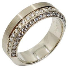 0.42 Carat Diamond Ring G/SI1 14k White Gold, 42 Brilliant Cut Diamonds