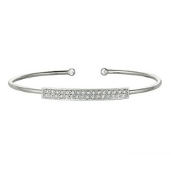 0.42 Carat Natural Diamond Bangle Bracelet 14K White Gold