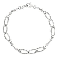 Bracciale a catena con diamanti naturali da 0,42 carati G SI Oro bianco 14 carati