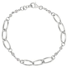 0.42 Carat Natural Diamond Chain Style Bracelet G SI 14K White Gold