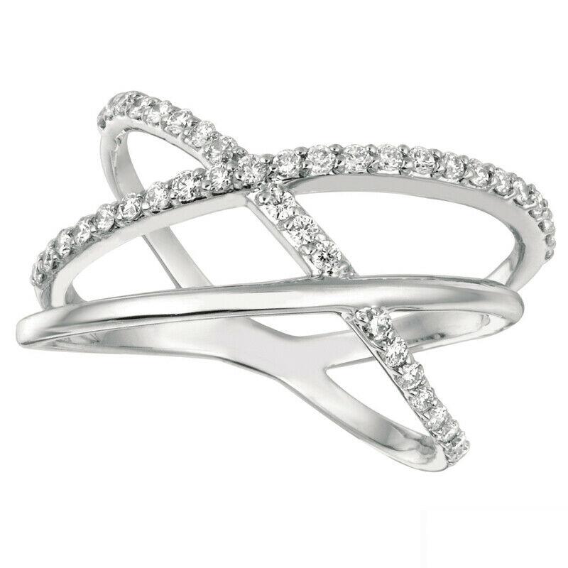 For Sale:  0.42 Carat Natural Diamond Fashion Ring G SI 14K White Gold 2