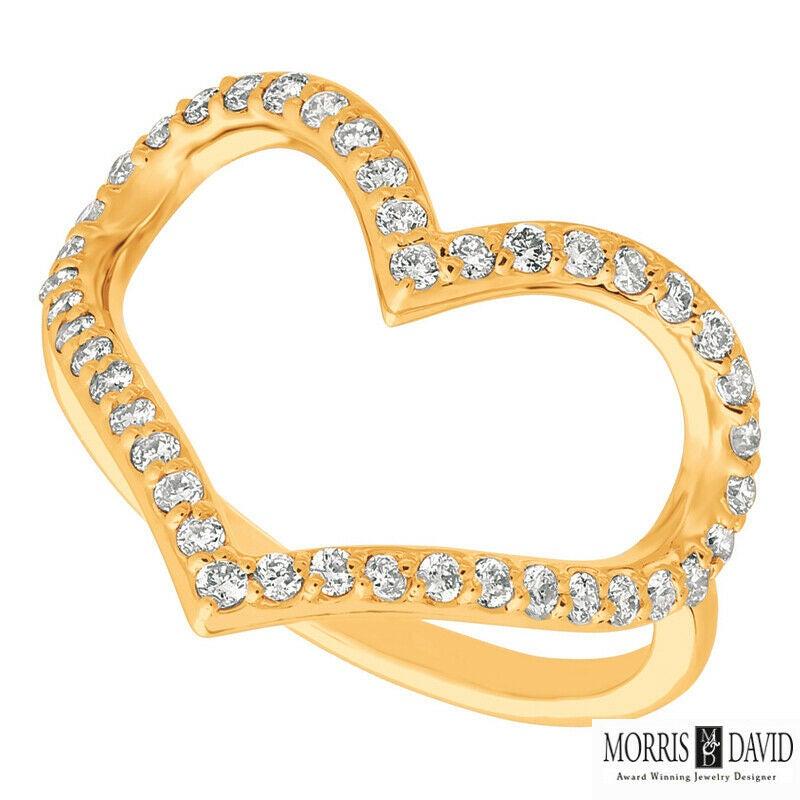 For Sale:  0.42 Carat Natural Diamond Heart Ring Band G SI 14 Karat White Gold 2