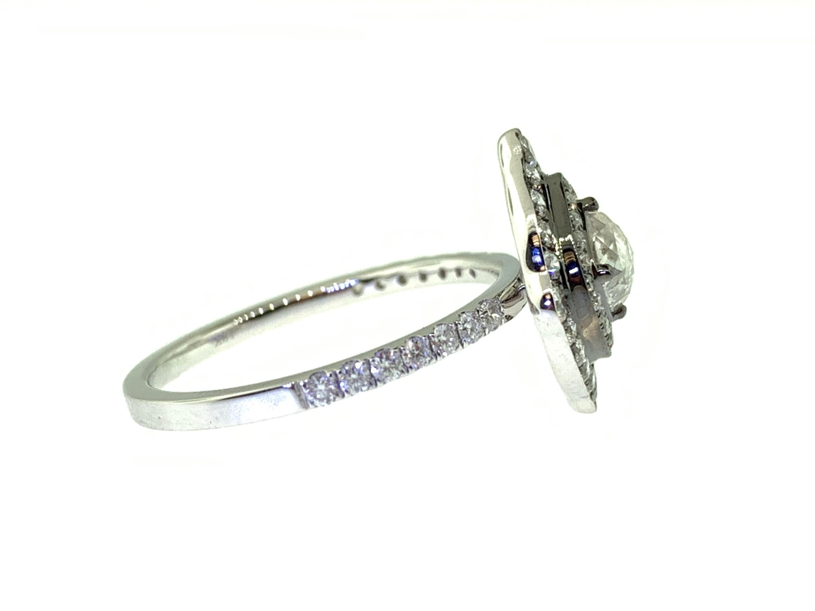 0.42 Carat Rose Cut Diamond Ring In New Condition In Great Neck, NY