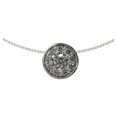 0.42 Carat Round Brilliant Cut Cluster Diamond Necklace in Platinum
