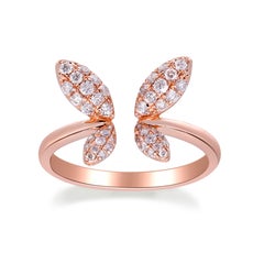 0.42 Carat Round-Cut Diamond 14K Rose Gold Ring