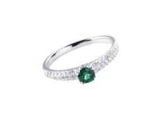 Sunita Nahata Tsavorite 0.42ct. and Diamond Ring in 14Karat White Gold