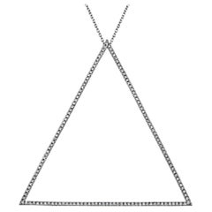 0.42ct "Big Love" Round Diamond Triangle Pendant in 18KT White Gold