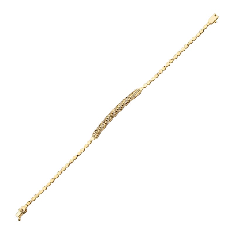 Bracciale in oro massiccio e diamanti a forma di cilindro da 0,42 carati