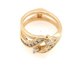 0.42ct Diamond Unique Interlocking Ring Which Holds Any Solitaire Ring