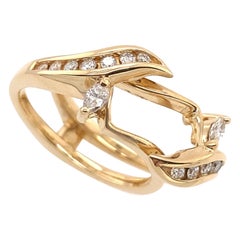 0.42ct Diamond Unique Interlocking Ring Which Holds Any Solitaire Ring