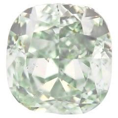 0.42ct Green Diamond - Natural Loose Fancy Light Green Diamond Cushion GIA Real