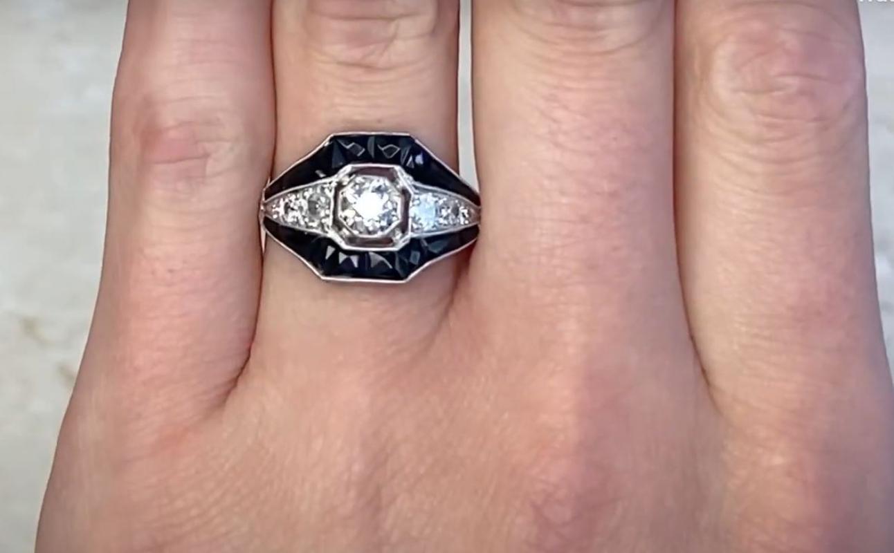 Women's 0.42ct Old European Cut Diamond Engagement Ring, I Color, Platinum