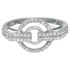 0.42cttw Prong Set Round Cut Diamond Ladies Ring 14k White Gold