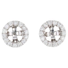 0.42ctw Diamond Earring Jackets Stud Enhancers 14k White Gold Eloquence Whiting
