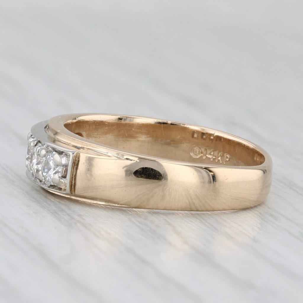 Anello nuziale con diamante da 0,42 ct. in oro 14k, misura 7,75, fascia impilabile per anniversario In condizioni buone in vendita a McLeansville, NC