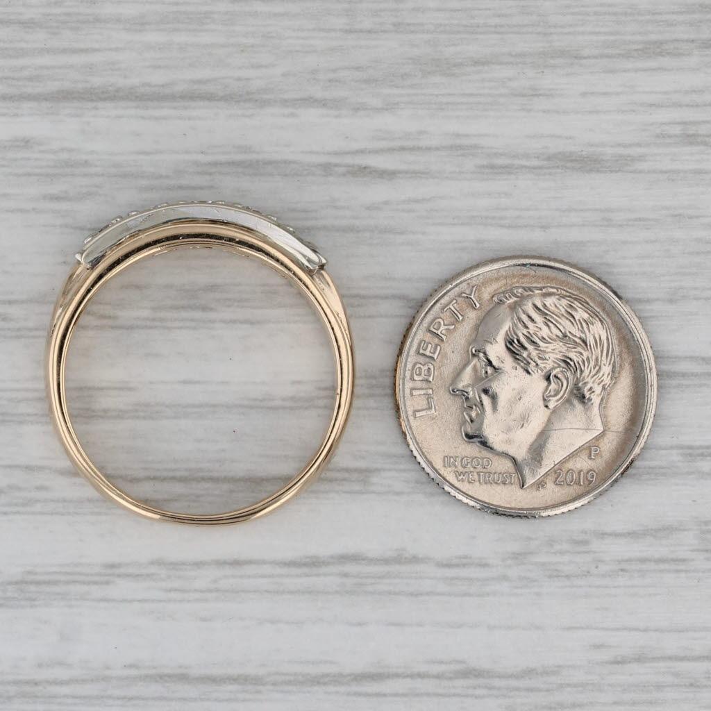 Anello nuziale con diamante da 0,42 ct. in oro 14k, misura 7,75, fascia impilabile per anniversario in vendita 1