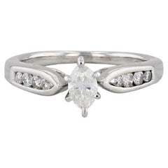 Used 0.42ctw Marquise Diamond Engagement Ring Platinum Size 5.5