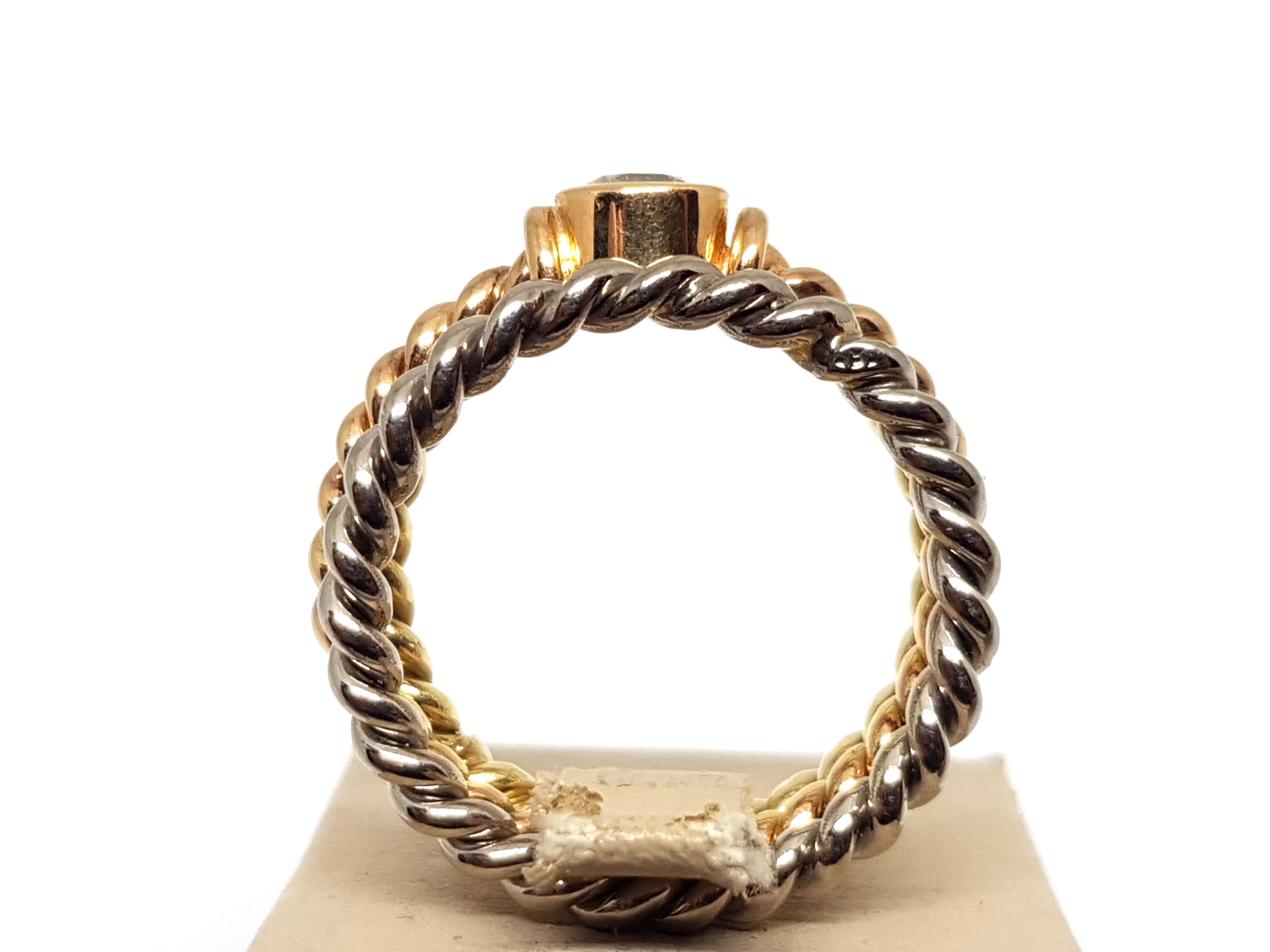 0.43 Carat 18 Karat Yellow White Pink Gold Diamond Stackable Engagement Ring For Sale 2