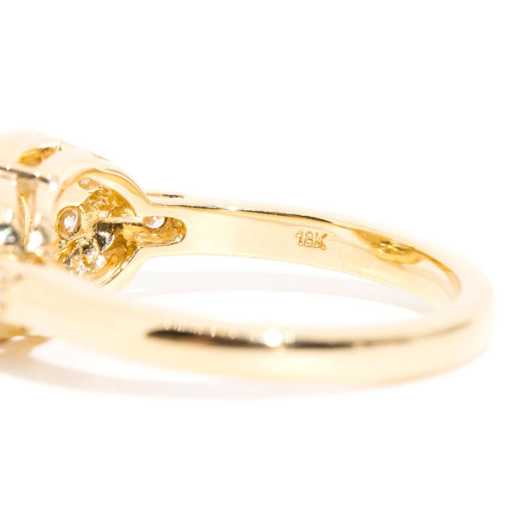 0.43 Carat Certified Round White Diamond 18 Carat Yellow Gold Engagement Ring 7