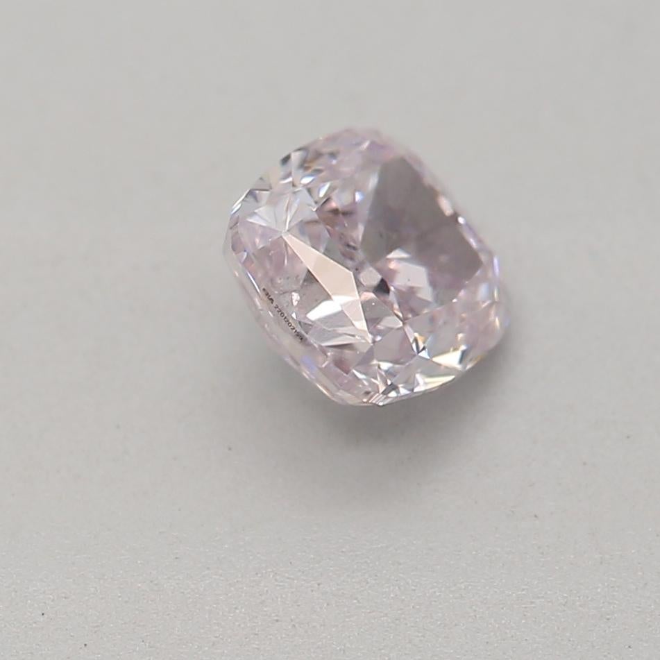 Women's or Men's 0.43 Carat Fancy Light Pinkish Purple Cushion cut diamond GIA Certified For Sale