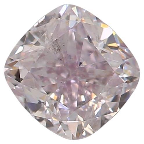 0.43 Carat Fancy Light Pinkish Purple Cushion cut diamond GIA Certified For Sale