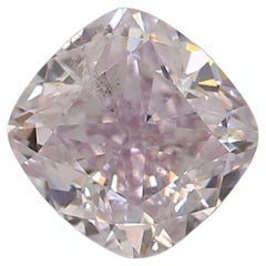 0,43 Karat Fancy Hellrosa lila Diamant im Kissenschliff GIA zertifiziert