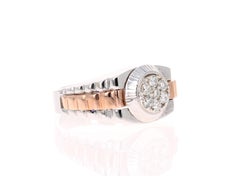 0.43 Carat Round Cut Diamond Men's Wedding Ring 14 Karat White Gold