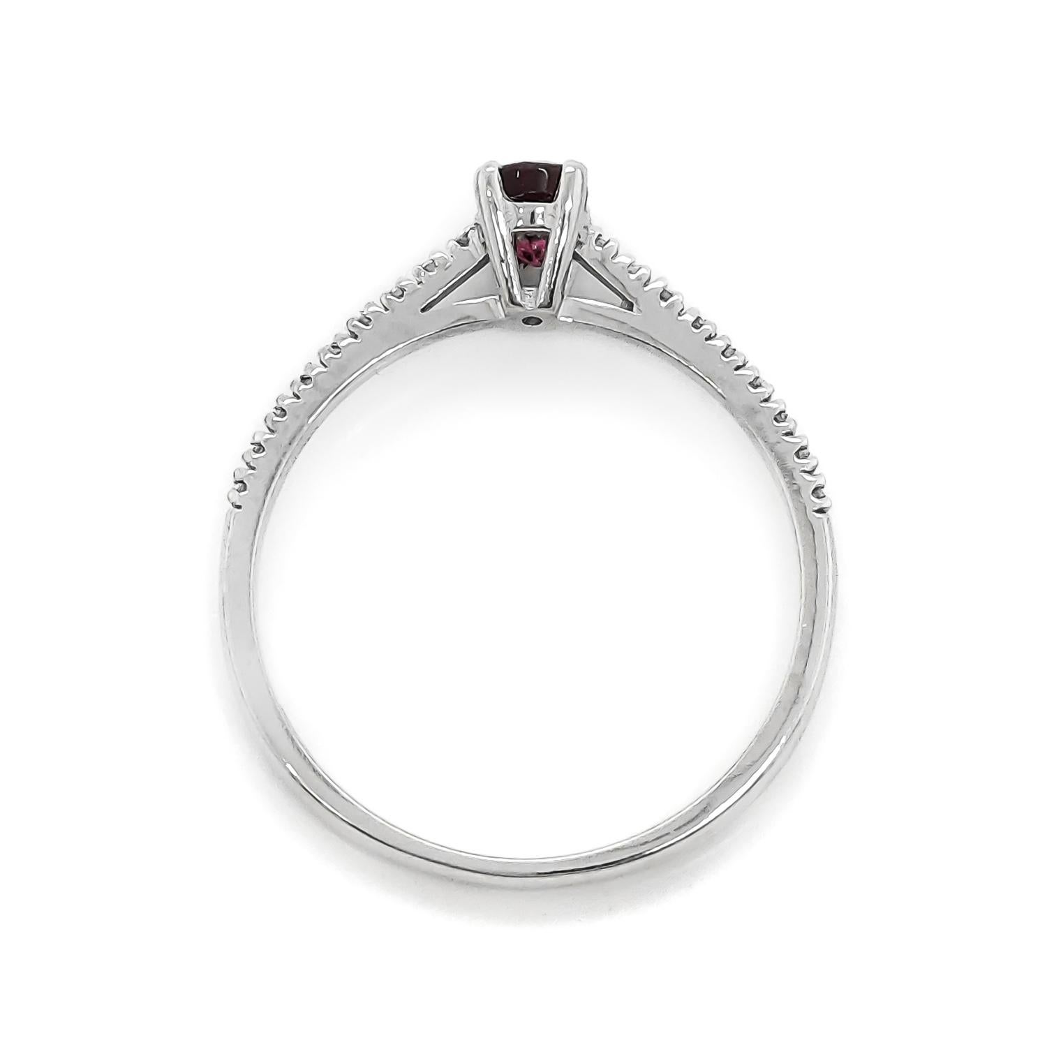 1$ OHNE RESERVIERUNG - 0,43ct Rubin und 0,10ct Pink Diamond 14k Weißgold Damen