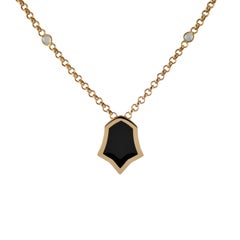 0.43 Carat White Sapphire 18 Karat Rose Gold Enamel Plated Tulip Necklace