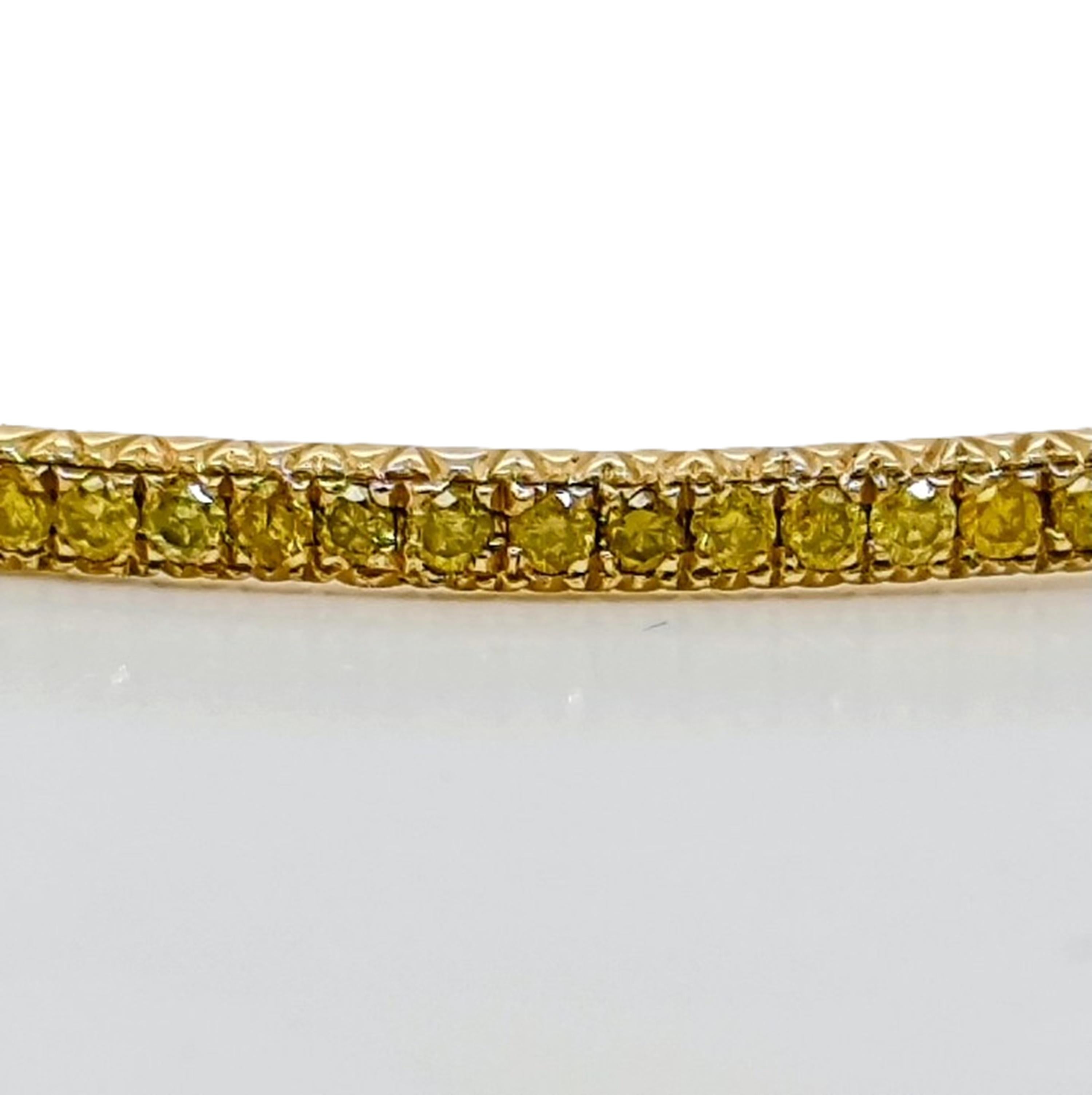 Bracciale in oro giallo con diamante giallo da 0.43 carati In condizioni Nuovo in vendita a New York, NY