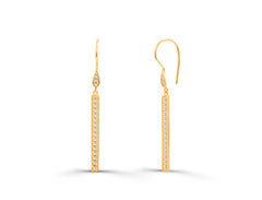 0.43ct Diamond Bar Dangle Earrings in 14k Gold