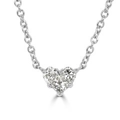 0.43ct Heart Shaped Mosaic Diamond Pendant in 18K White Gold
