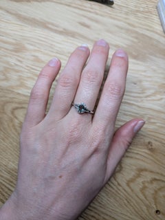 0.43cts Alexandrite Diamond Wedding Ring in 14K Gold  Oval 5.5x4.2mm