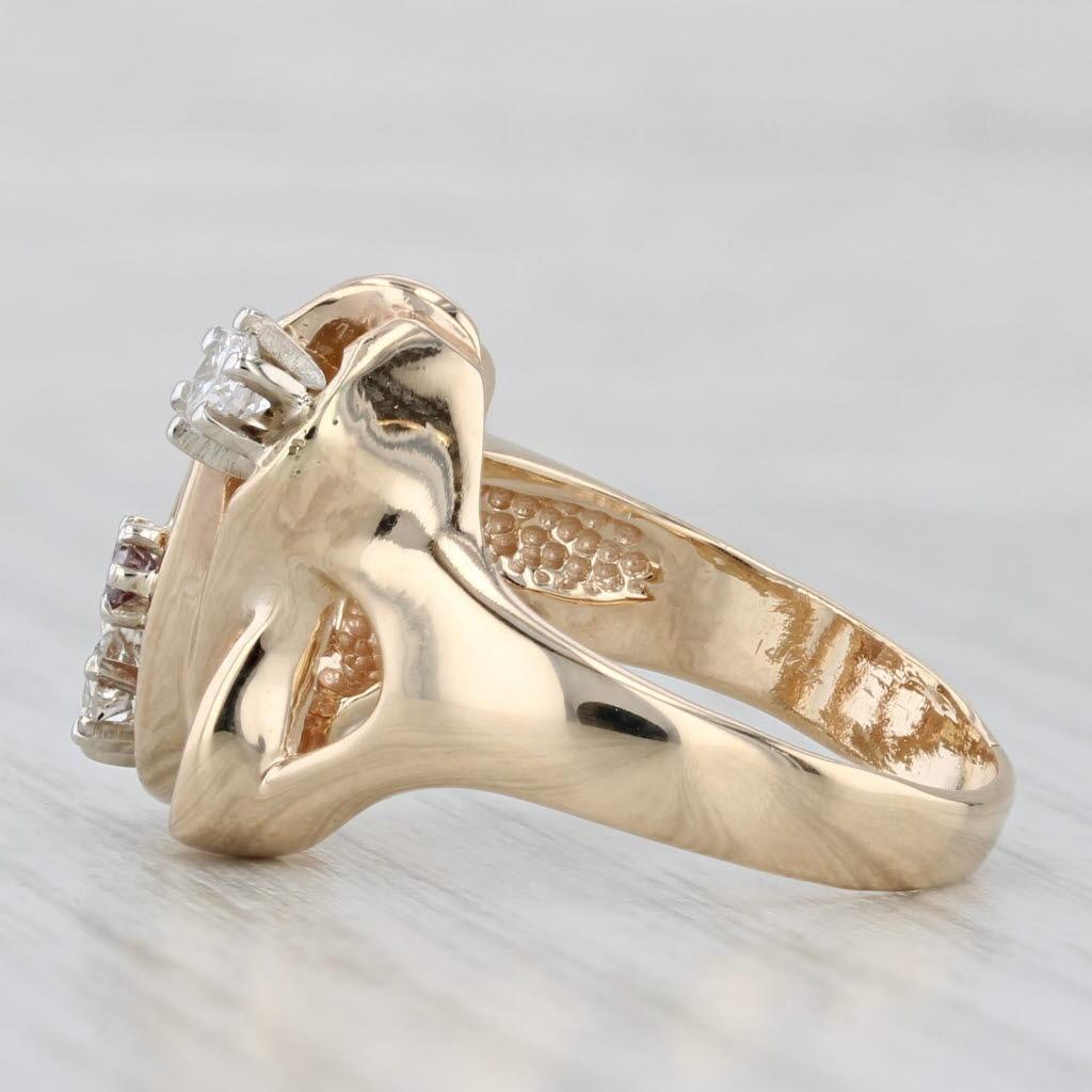 0,43ctw Diamond Abstract Ring 14k Gelbgold Größe 7,75 Cocktail für Damen oder Herren im Angebot