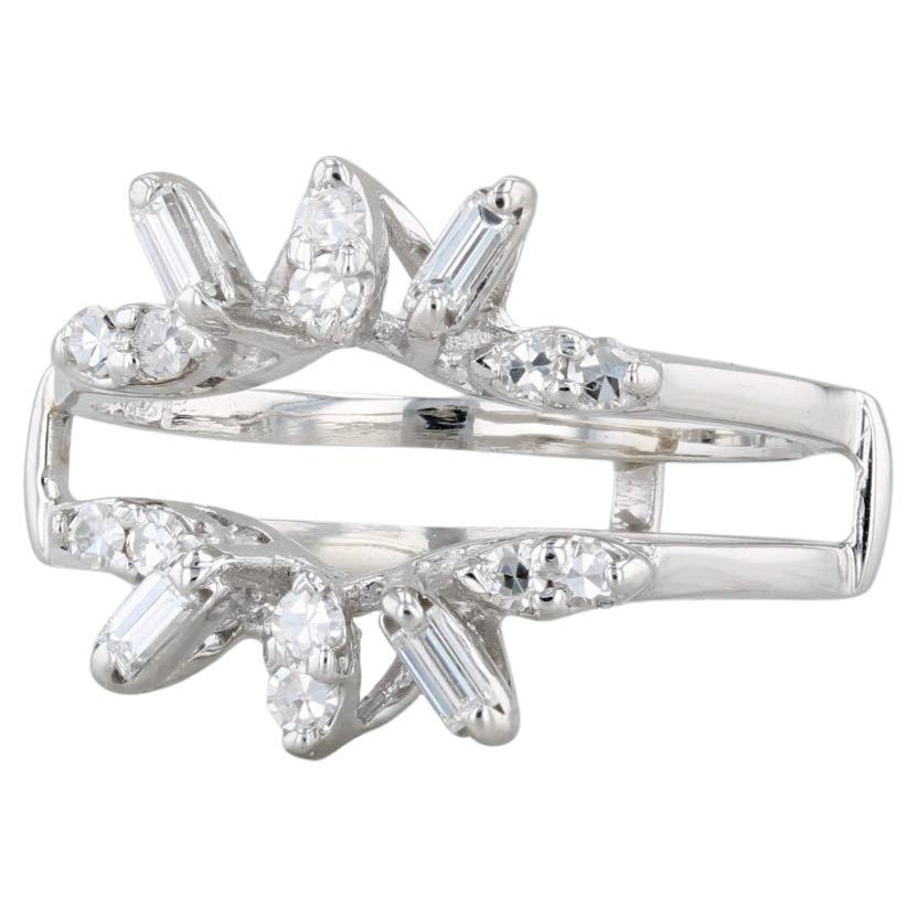 0.43ctw Diamond Ring Jacket Guard 14k White Gold Size 9.25 Wedding Bridal For Sale
