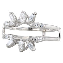 0.43ctw Diamond Ring Jacket Guard 14k White Gold Size 9.25 Wedding Bridal