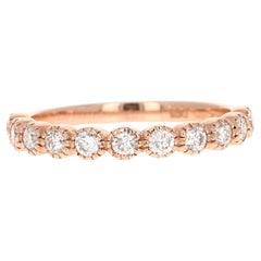 Bague en or rose 14 carats avec diamants de 0,44 carat