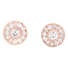 0.44 Carat Diamond 14 Karat Rose Gold Earrings