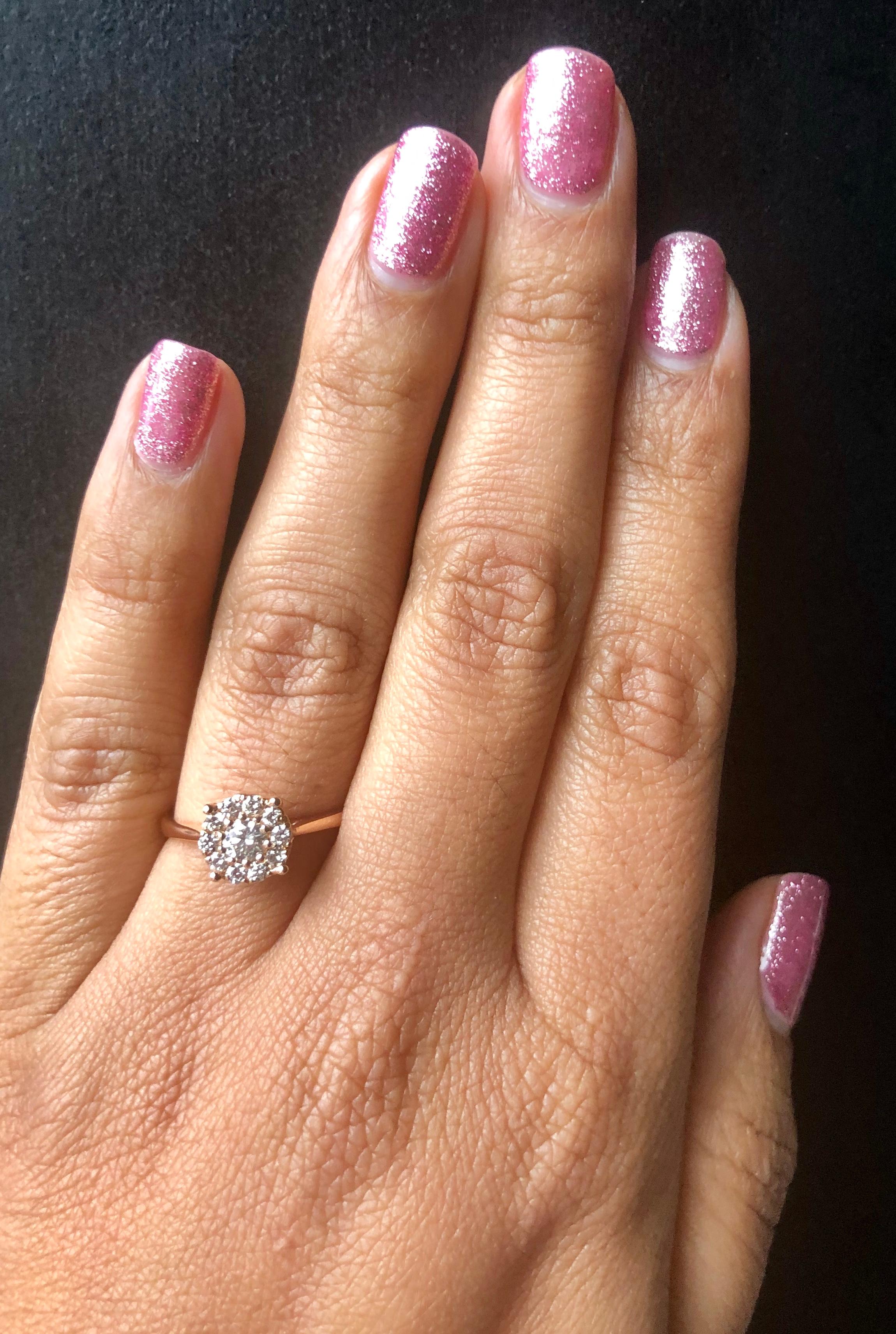 0.44 Carat Diamond 14 Karat Rose Gold Ring In New Condition In Los Angeles, CA