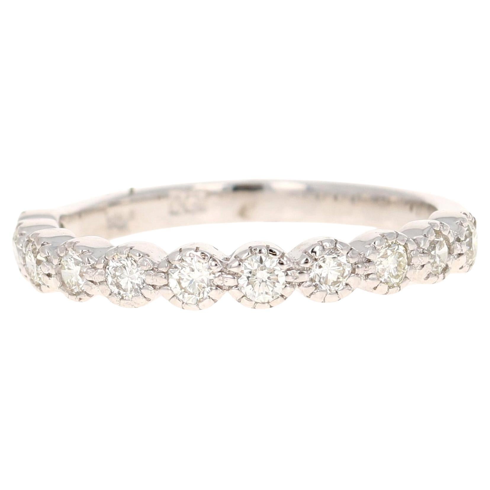 0.44 Carat Diamond 14 Karat White Gold Band