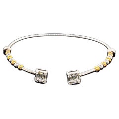 0.44 Carat Diamond Rose and White Gold Bangle