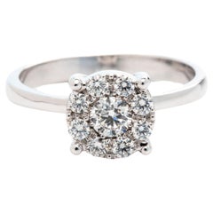 0.44 Carat E-F Color VS Diamond 18K White Gold Magic Ring