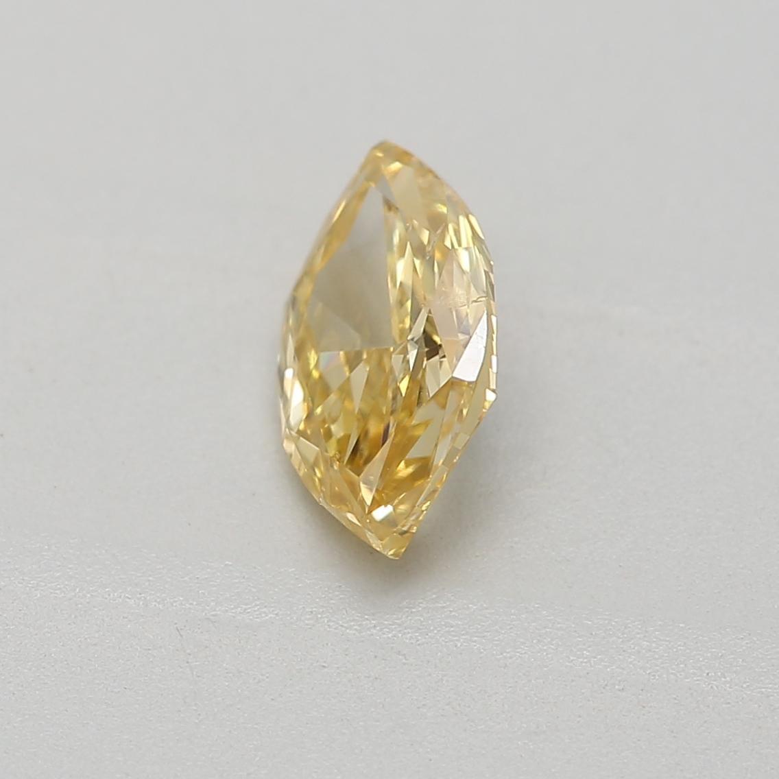 Marquise Cut 0.44-Carat Fancy Intense Orange Yellow  Marquise I1 CLARITY GIA Certifed  For Sale
