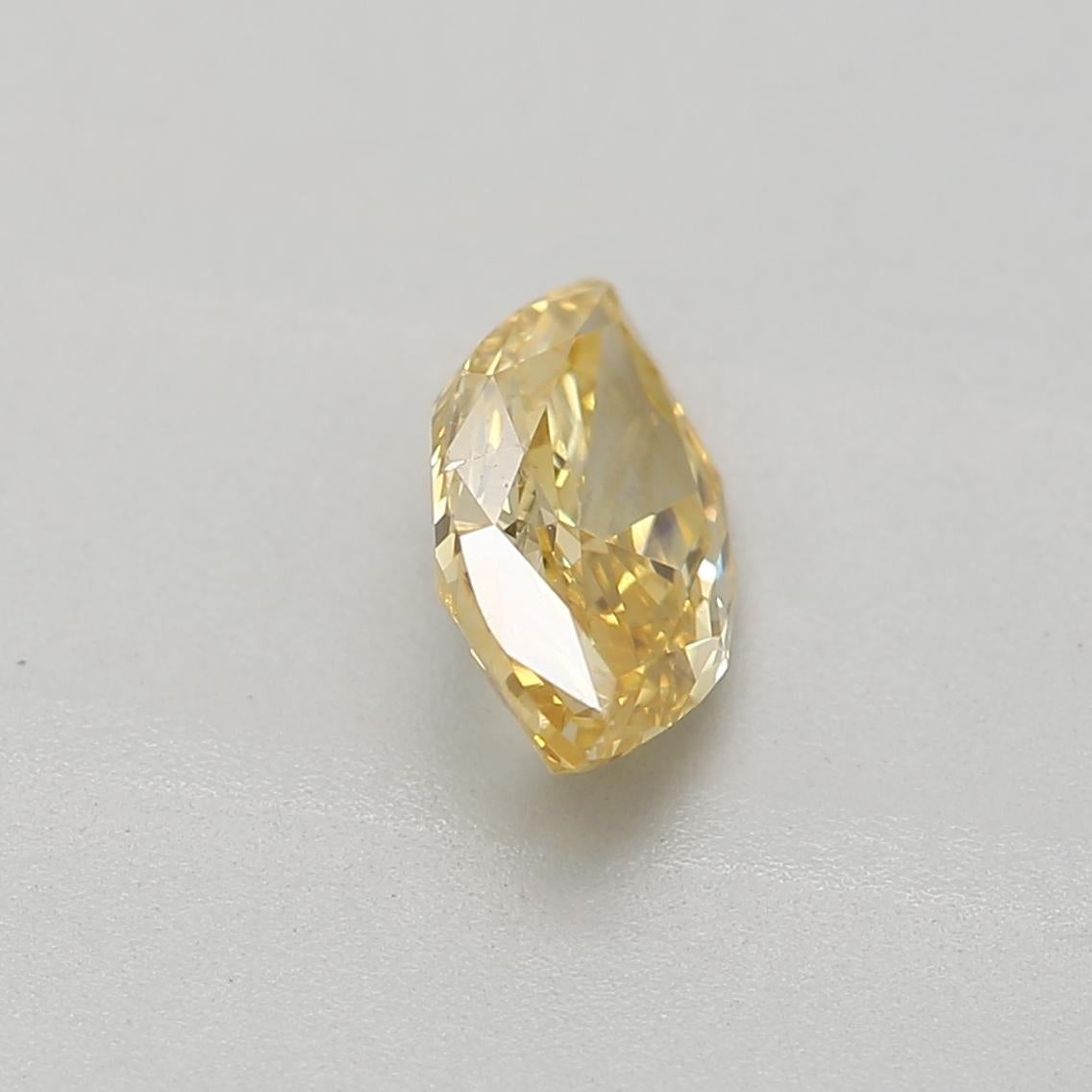 0.44-Carat Fancy Intense Orange Yellow  Marquise I1 CLARITY GIA Certifed  In New Condition For Sale In Kowloon, HK
